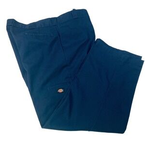 Dickies Men's Blue Flat Front Loose Fit Straight Leg Dress Pants Size 42 x 34